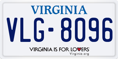 VA license plate VLG8096