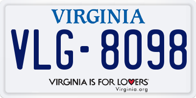 VA license plate VLG8098