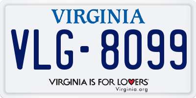 VA license plate VLG8099