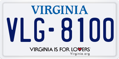 VA license plate VLG8100