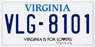 VA license plate VLG8101