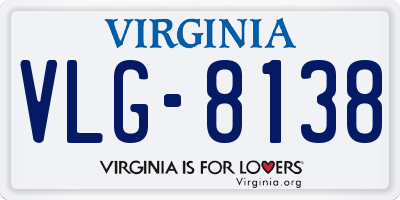 VA license plate VLG8138