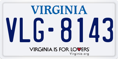VA license plate VLG8143