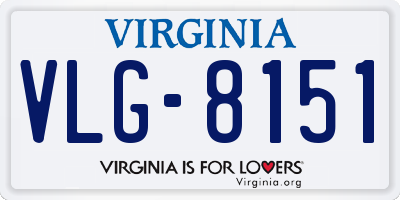 VA license plate VLG8151