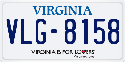 VA license plate VLG8158
