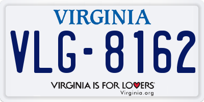 VA license plate VLG8162