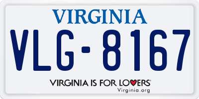 VA license plate VLG8167