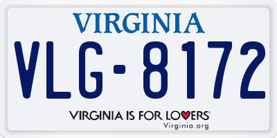 VA license plate VLG8172