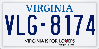 VA license plate VLG8174