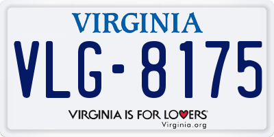 VA license plate VLG8175