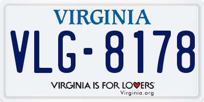 VA license plate VLG8178