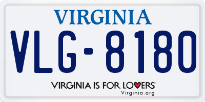 VA license plate VLG8180