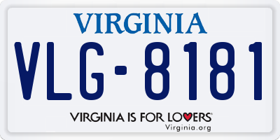 VA license plate VLG8181