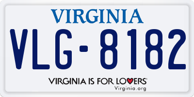 VA license plate VLG8182
