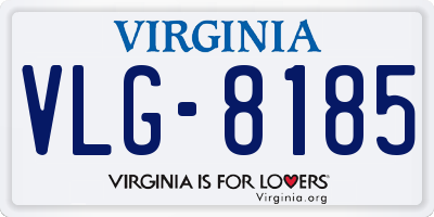 VA license plate VLG8185