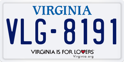 VA license plate VLG8191