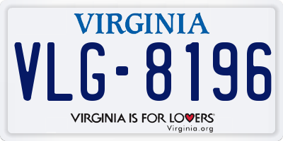 VA license plate VLG8196