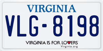 VA license plate VLG8198