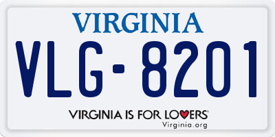 VA license plate VLG8201