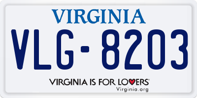 VA license plate VLG8203