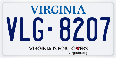 VA license plate VLG8207