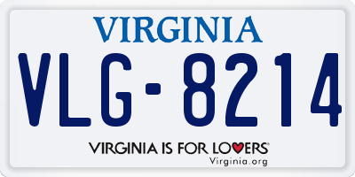 VA license plate VLG8214