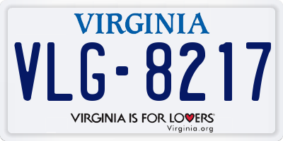 VA license plate VLG8217