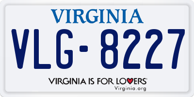 VA license plate VLG8227