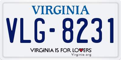VA license plate VLG8231