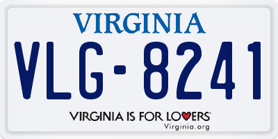 VA license plate VLG8241
