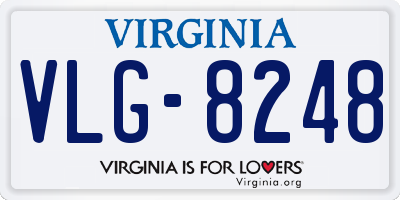 VA license plate VLG8248