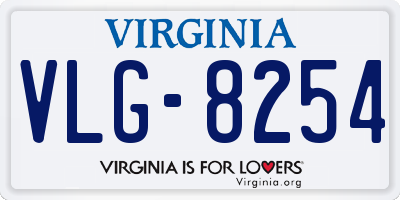 VA license plate VLG8254