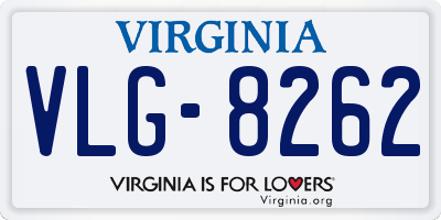 VA license plate VLG8262