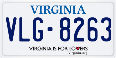 VA license plate VLG8263