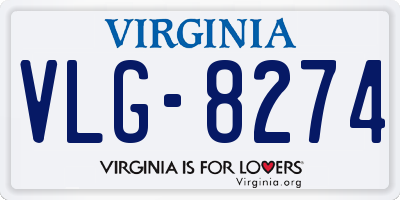 VA license plate VLG8274