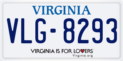 VA license plate VLG8293