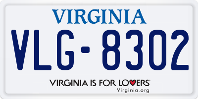 VA license plate VLG8302