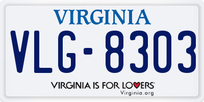VA license plate VLG8303