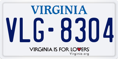 VA license plate VLG8304