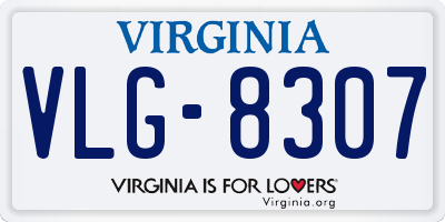 VA license plate VLG8307