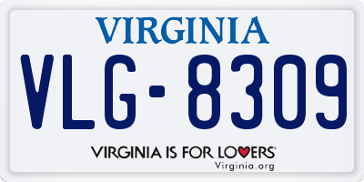 VA license plate VLG8309