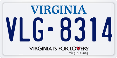 VA license plate VLG8314