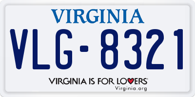 VA license plate VLG8321
