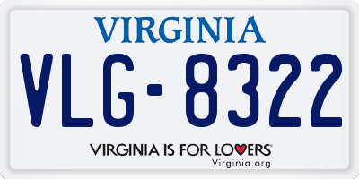 VA license plate VLG8322