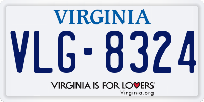 VA license plate VLG8324