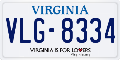 VA license plate VLG8334