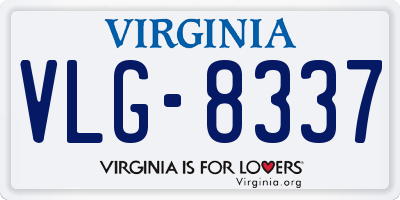 VA license plate VLG8337