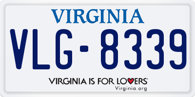 VA license plate VLG8339