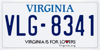 VA license plate VLG8341