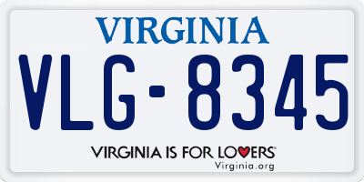 VA license plate VLG8345